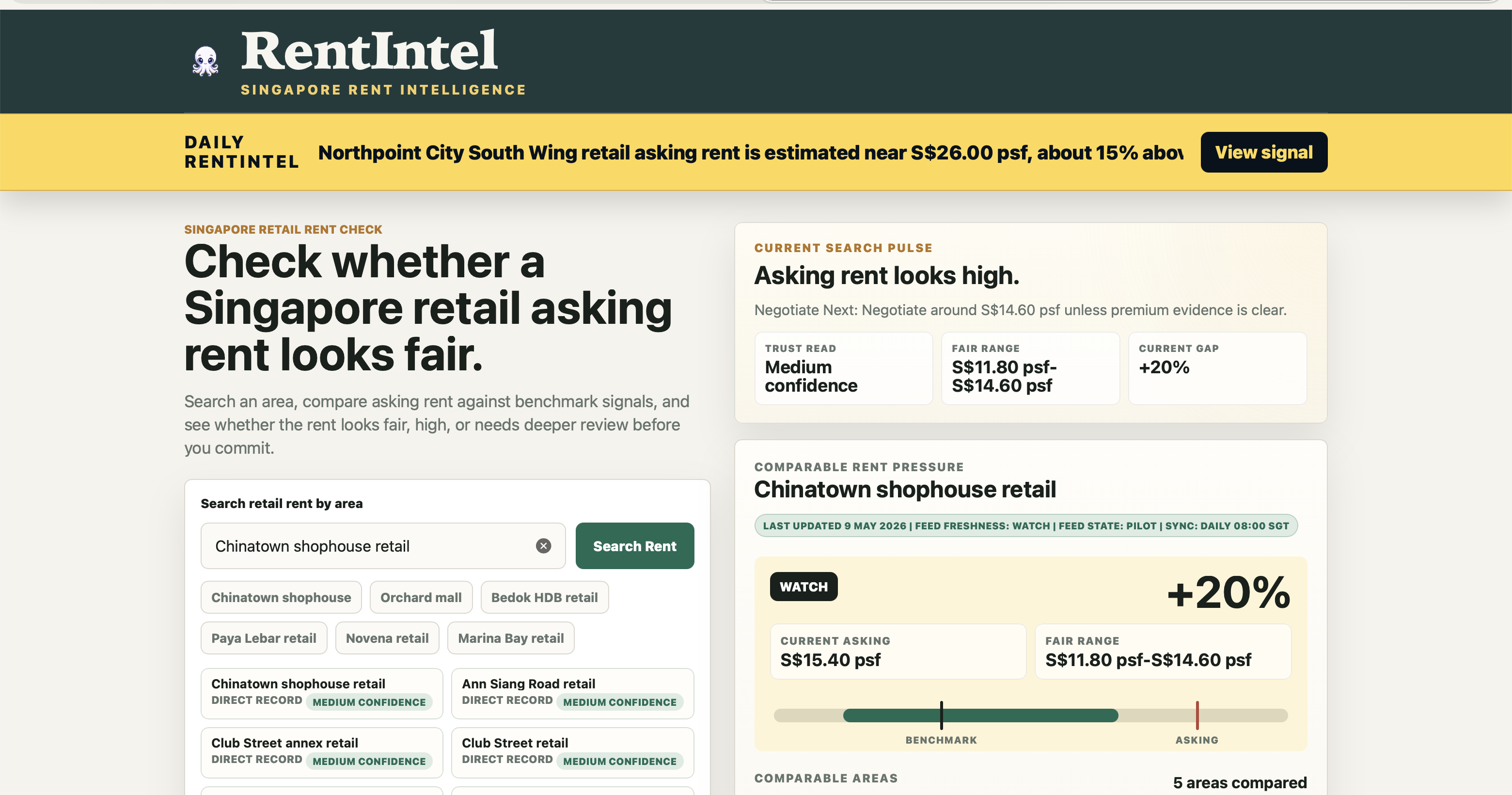 RentIntel Chinatown retail rent check