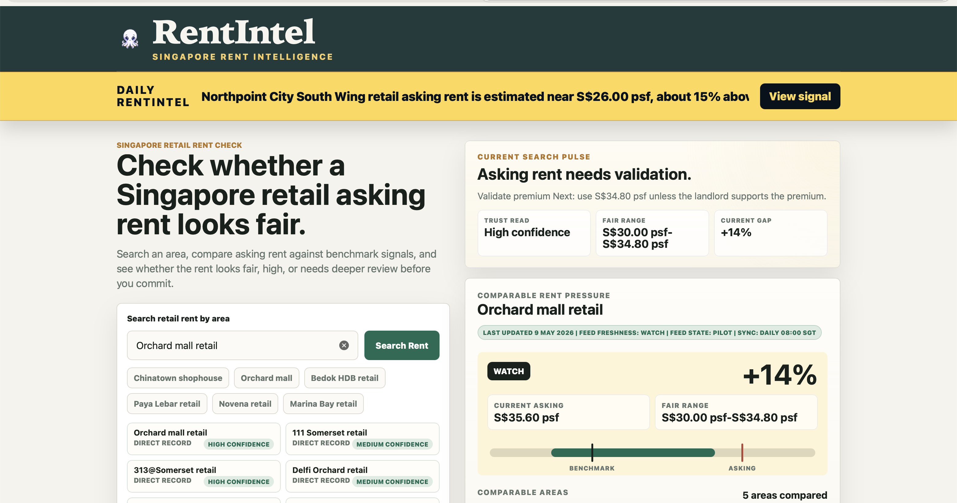 RentIntel Orchard retail rent check